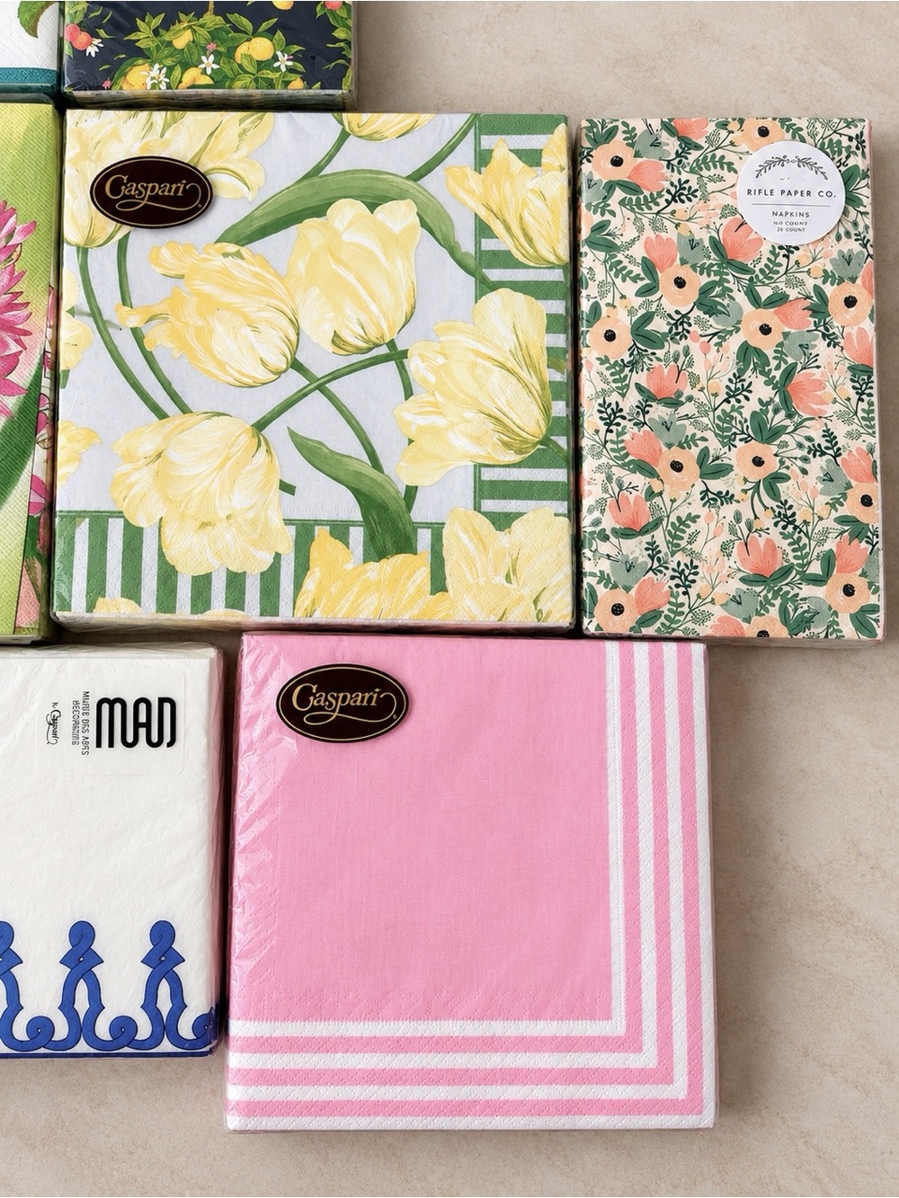 7-Pack Designer Paper Napkins Bundle Caspari Rifle Paper Co IHR NIP - Picture 4 of 4
